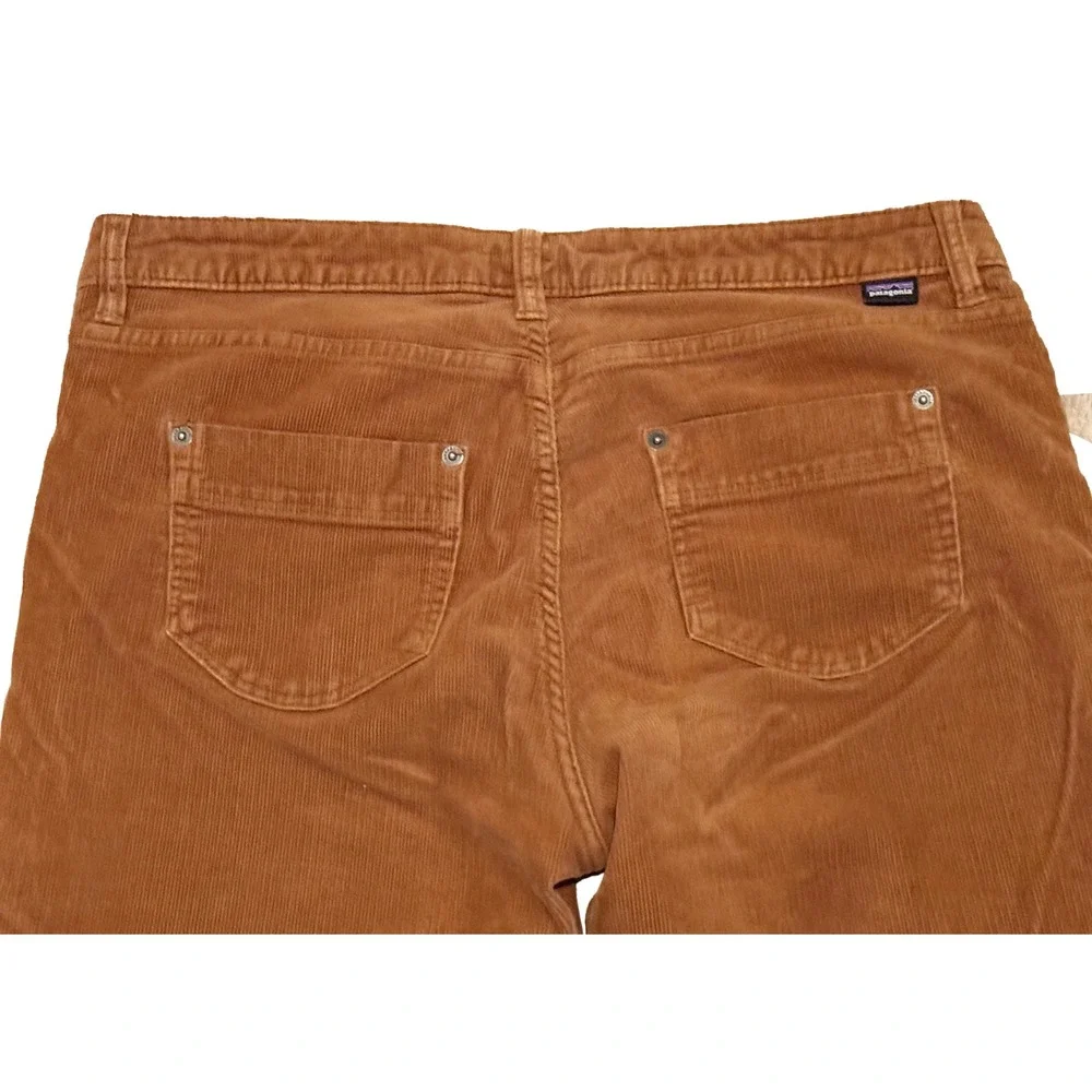 Patagonia Corduroy Pants Women 31 Brown Organic Cotton Slim‎ Straight Leg
